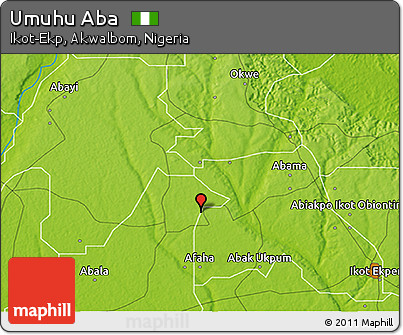 Physical 3D Map of Umuhu Aba