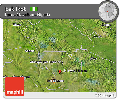 Satellite 3D Map of Itak Ikot