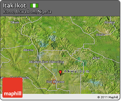 Satellite 3D Map of Itak Ikot