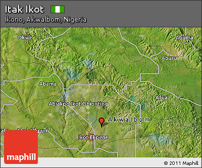 Satellite 3D Map of Itak Ikot