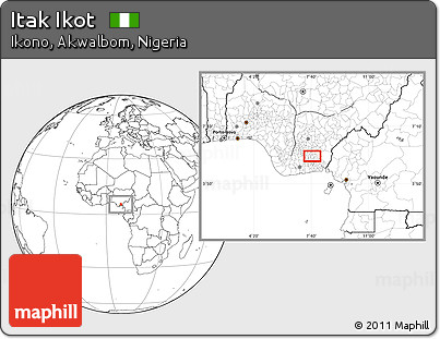 Blank Location Map of Itak Ikot