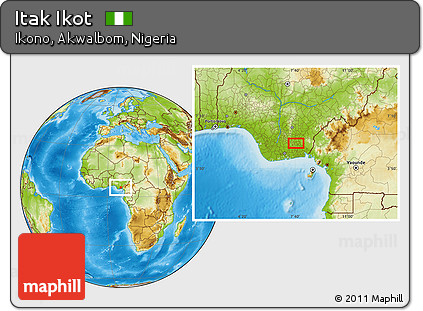 Physical Location Map of Itak Ikot