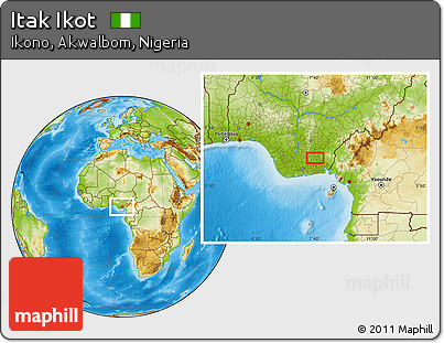 Physical Location Map of Itak Ikot