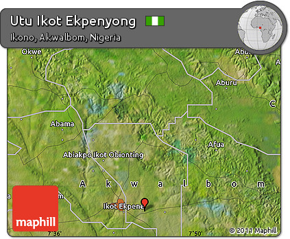 Satellite Map of Utu Ikot Ekpenyong