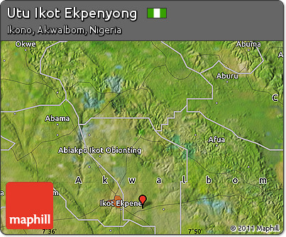 Satellite Map of Utu Ikot Ekpenyong