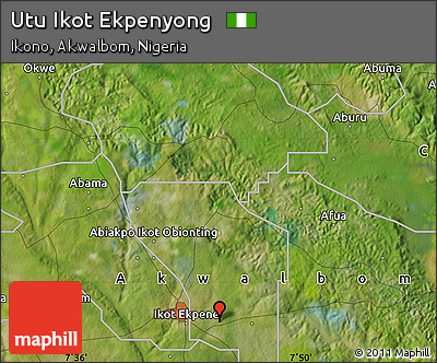 Satellite Map of Utu Ikot Ekpenyong