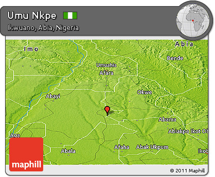 Physical Panoramic Map of Umu Nkpe