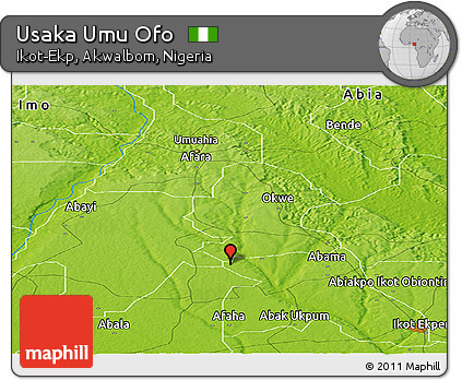 Physical Panoramic Map of Usaka Umu Ofo