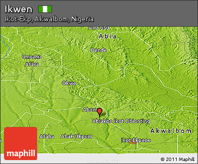 Physical Panoramic Map of Ikwen