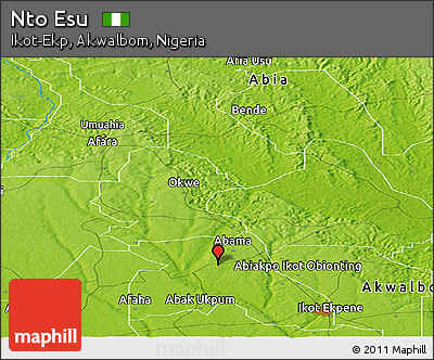 Physical Panoramic Map of Nto Esu