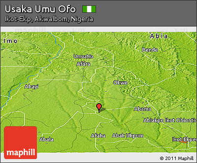 Physical Panoramic Map of Usaka Umu Ofo