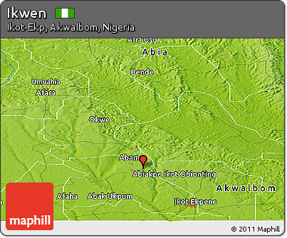 Physical Panoramic Map of Ikwen