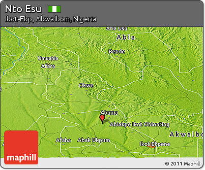 Physical Panoramic Map of Nto Esu