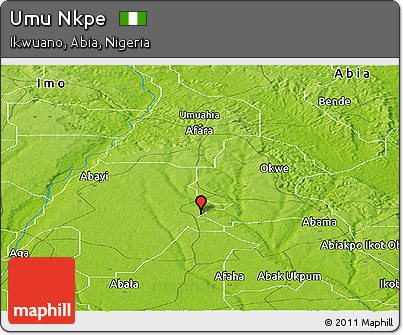 Physical Panoramic Map of Umu Nkpe