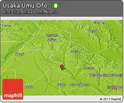 Physical Panoramic Map of Usaka Umu Ofo