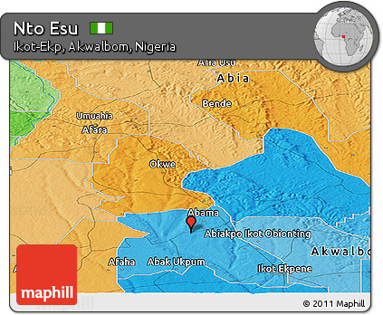 Political Panoramic Map of Nto Esu