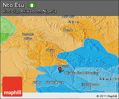 Political Panoramic Map of Nto Esu
