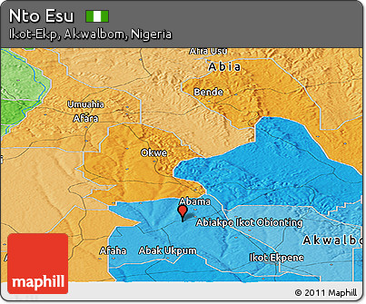Political Panoramic Map of Nto Esu