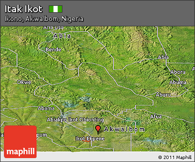 Satellite Panoramic Map of Itak Ikot