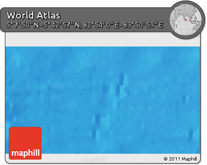 Physical 3D Map of the Area around 5° 25' 24" N, 83° 22' 30" E