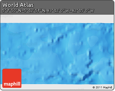Political 3D Map of the Area around 5° 25' 24" N, 83° 13' 29" W