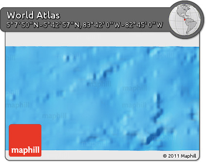 Shaded Relief 3D Map of the Area around 5° 25' 24" N, 83° 13' 29" W