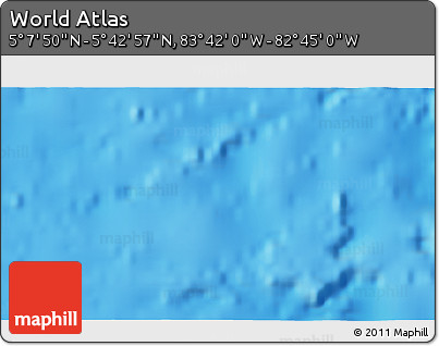Shaded Relief 3D Map of the Area around 5° 25' 24" N, 83° 13' 29" W