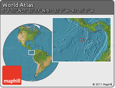 Satellite Location Map of the Area around 5° 25' 24" N, 83° 13' 29" W