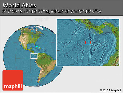 Satellite Location Map of the Area around 5° 25' 24" N, 83° 13' 29" W