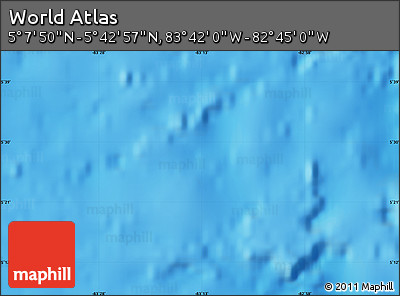 Physical Map of the Area around 5° 25' 24" N, 83° 13' 29" W