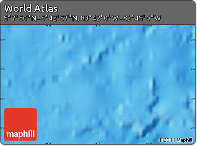 Physical Map of the Area around 5° 25' 24" N, 83° 13' 29" W