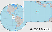 Gray Location Map of the area around 5° 25' 24" N, 84° 4' 29" W