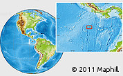 Physical Location Map of the area around 5° 25' 24" N, 84° 4' 29" W