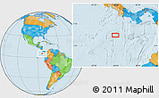 Political Location Map of the area around 5° 25' 24" N, 84° 4' 29" W