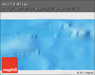 Political 3D Map of the Area around 5° 25' 24" N, 89° 10' 30" W