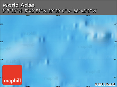 Physical Map of the Area around 5° 25' 24" N, 89° 10' 30" W