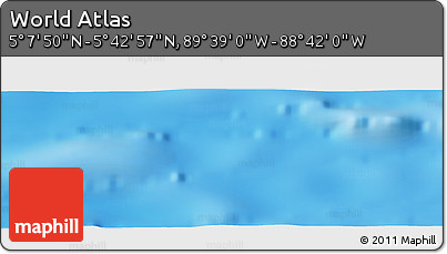 Physical Panoramic Map of the Area around 5° 25' 24" N, 89° 10' 30" W