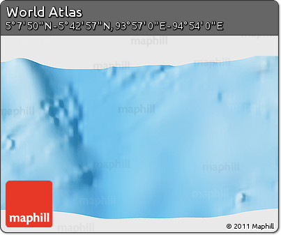 Shaded Relief 3D Map of the Area around 5° 25' 24" N, 94° 25' 30" E