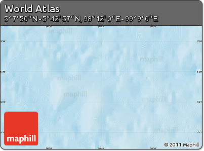 Physical Map of the Area around 5° 25' 24" N, 98° 40' 30" E