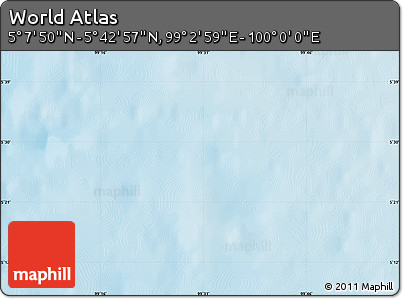 Physical Map of the Area around 5° 25' 24" N, 99° 31' 30" E