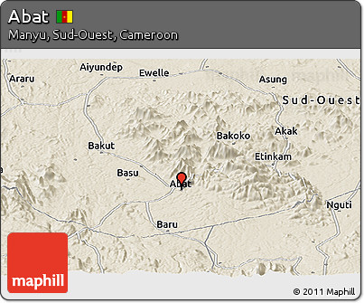 Shaded Relief Panoramic Map of Abat