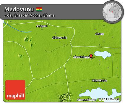 Physical 3D Map of Medovunu