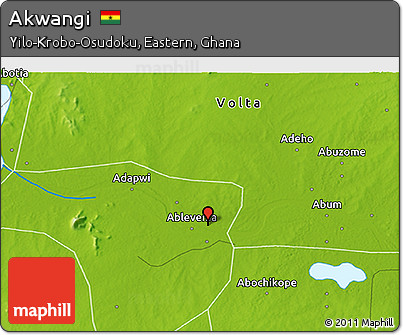 Physical 3D Map of Akwangi