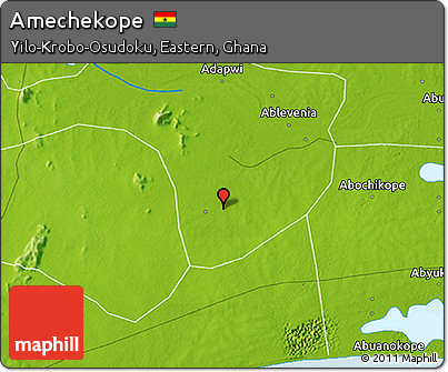 Physical 3D Map of Amechekope