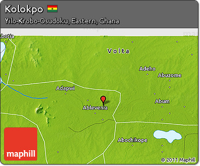 Physical 3D Map of Kolokpo