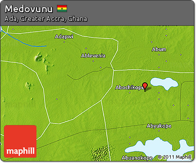 Physical 3D Map of Medovunu