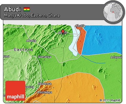 Political 3D Map of Abudi