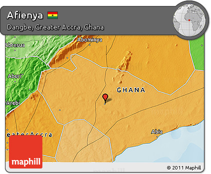 Political 3D Map of Afienya