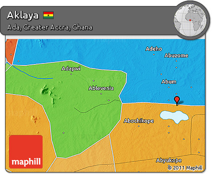 Political 3D Map of Aklaya