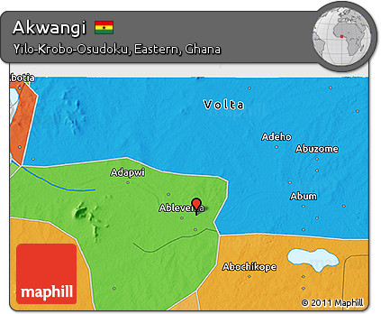 Political 3D Map of Akwangi